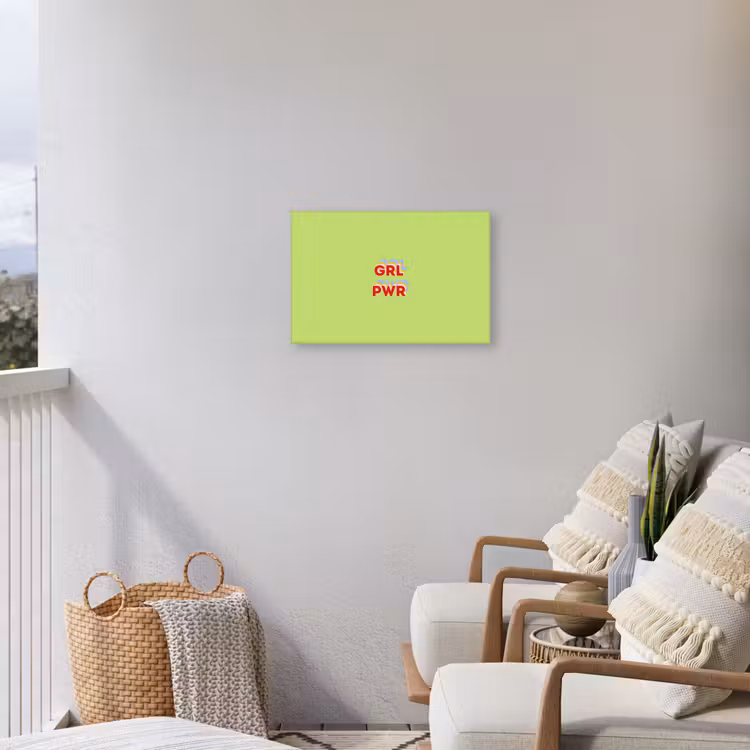 Grl pwr - Groen - Rood - 3D Tuinposter op houten frame 2 cm dik klein -sfeer1