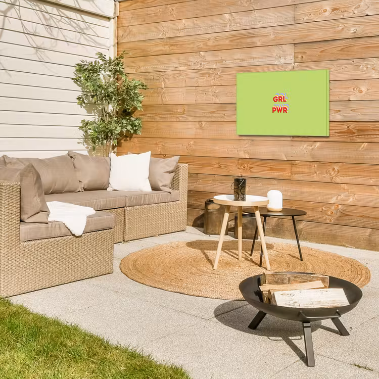 Grl pwr - Groen - Rood - 3D Tuinposter op houten frame 2 cm dik klein -sfeer2