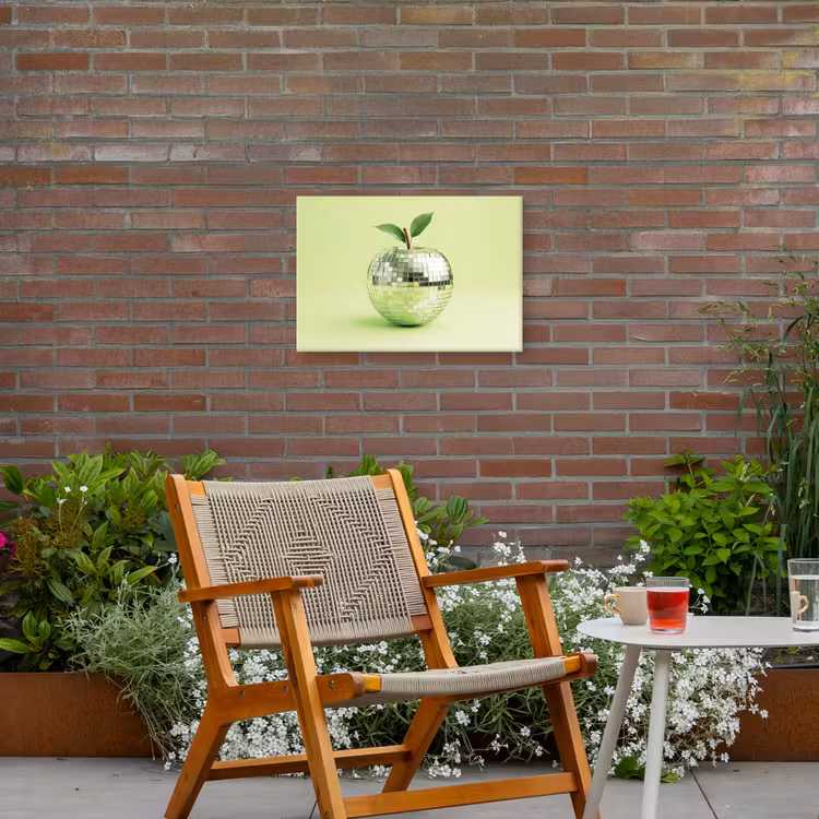 Groen - Disco - Decoratie - Appel Tuinposter op houten frame 2 cm dik klein -sfeer3