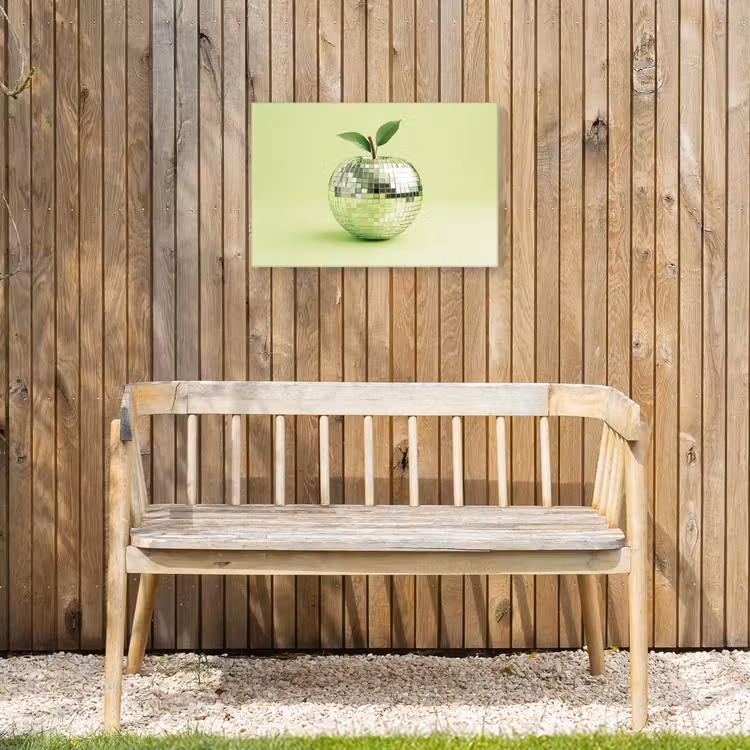 Groen - Disco - Decoratie - Appel Tuinposter op houten frame 2 cm dik klein -sfeer4