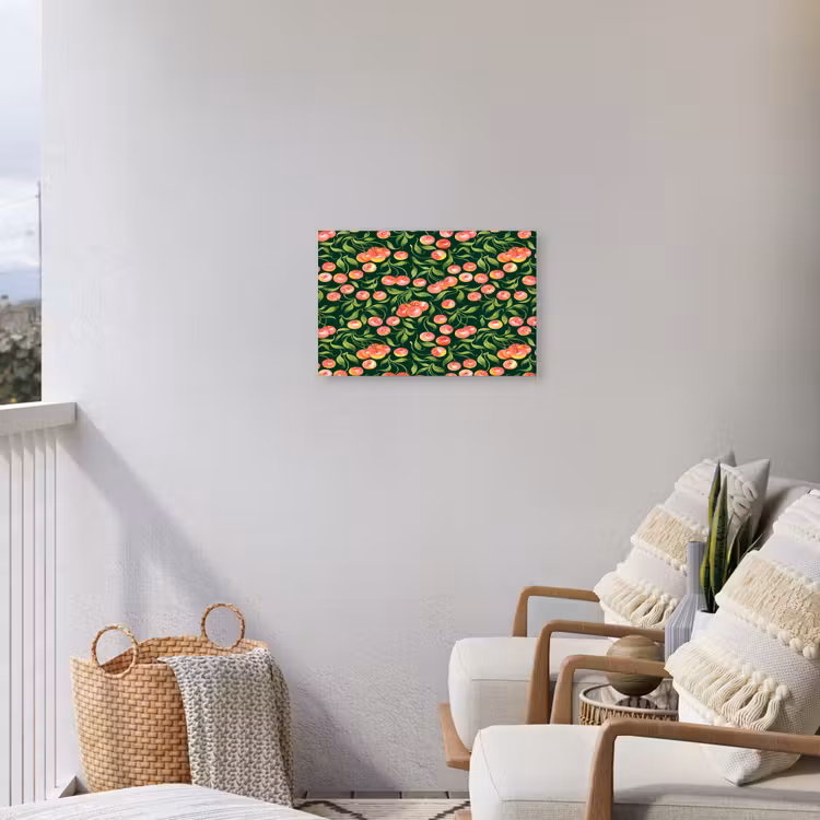 Groen - Rode - Kersen - Bladeren Tuinposter op houten frame 2 cm dik klein 845 -sfeer1