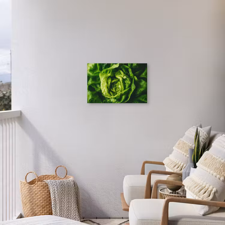 Groente - Sla - Groen Tuinposter op houten frame 2 cm dik klein -sfeer1