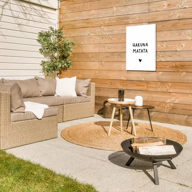 Hakuna matata - Quotes - Spreuken Tuinposter op houten frame 2 cm dik klein -sfeer2