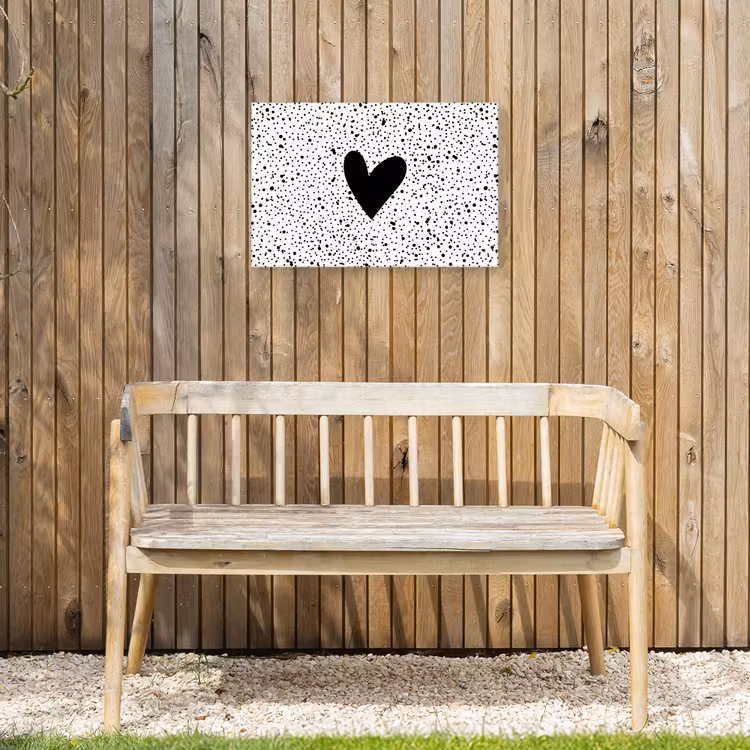 Hartje - Design - Wit Tuinposter op houten frame 2 cm dik klein -sfeer4