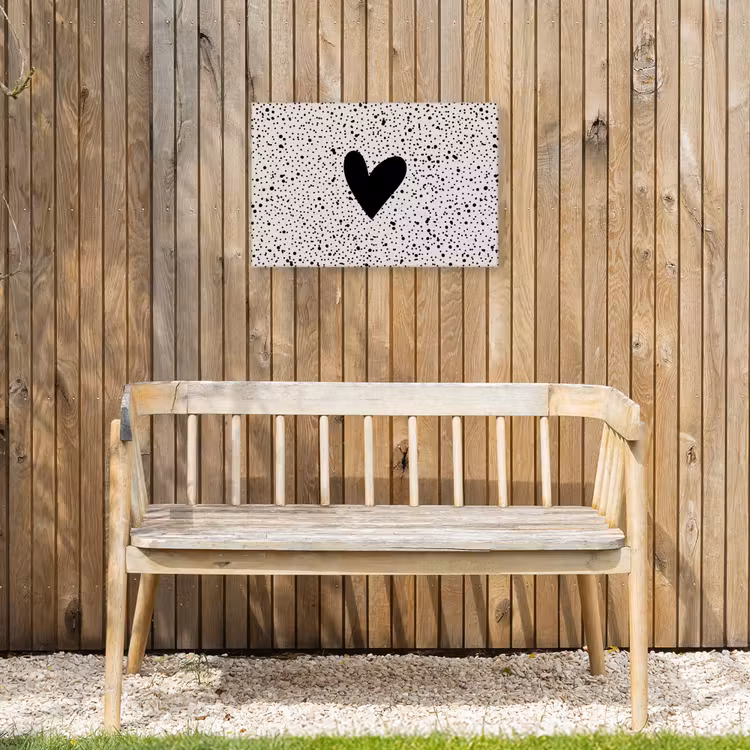 Hartje - Stippen - Beige Tuinposter op houten frame 2 cm dik klein -sfeer4