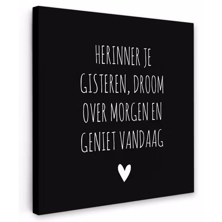 Herinner je gisteren droom over morgen geniet vandaag - Spreuken - Quotes Tuinposter op houten frame 2 cm dik middel -3d