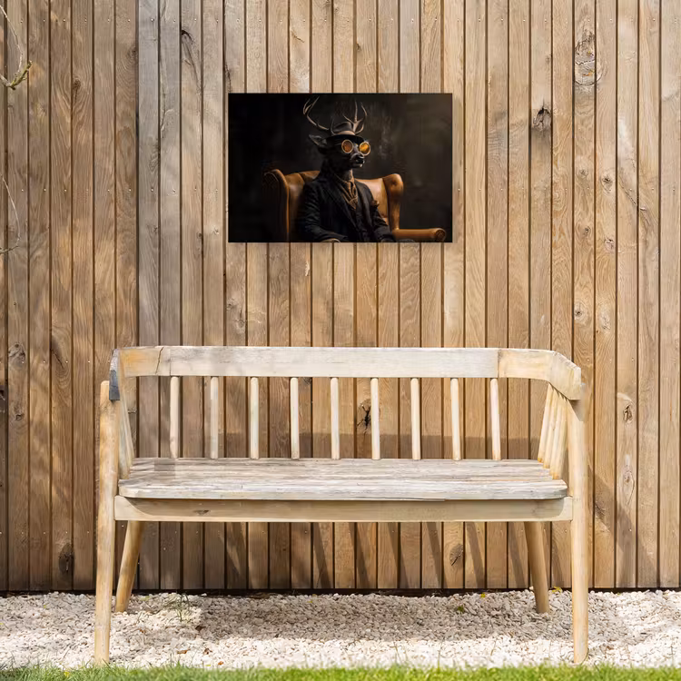 Hert - Zonnebril - Zwart - Pak Tuinposter op houten frame 2 cm dik klein -sfeer4