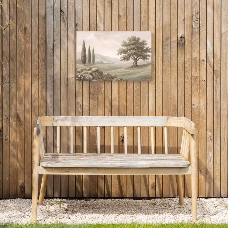 Heuvellandschap - Bomen - Natuur - Groen Tuinposter op houten frame 2 cm dik klein -sfeer4