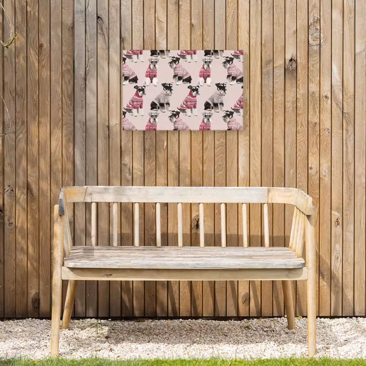 Honden - Truien - Rood Tuinposter op houten frame 2 cm dik klein 845 -sfeer4