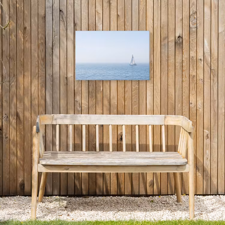 Horizon - Zeilboot - Zee Tuinposter op houten frame 2 cm dik klein -sfeer4