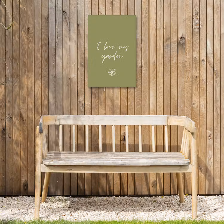 I Love My Garden Tuinposter op houten frame 2 cm dik klein -sfeer4