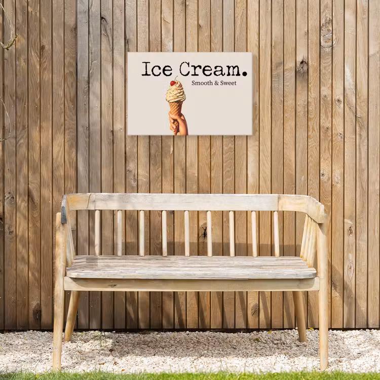 Ice cream - Softijs - Kleurrijk - Kers Tuinposter op houten frame 2 cm dik klein -sfeer4
