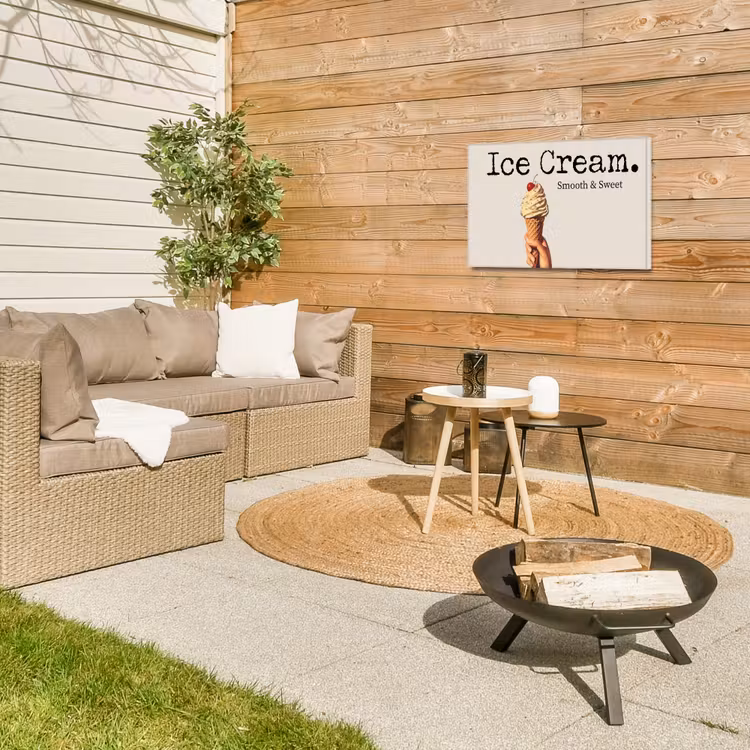Ice cream - Softijs - Kleurrijk - Kers Tuinposter op houten frame 2 cm dik klein -sfeer2