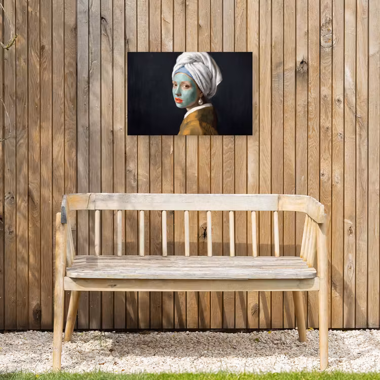 Iconisch - Modern - Kleurrijk Tuinposter op houten frame 2 cm dik klein -sfeer4