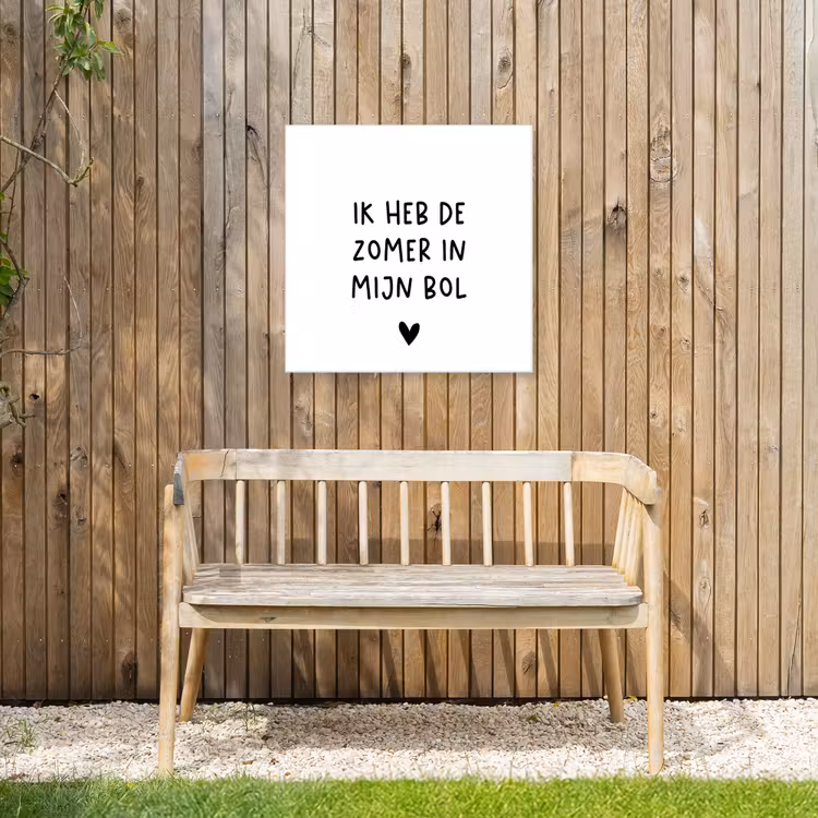 Ik heb de zomer in mijn bol - André Hazes - Spreuken - Quotes Tuinposter op houten frame 2 cm dik middel -sfeer4