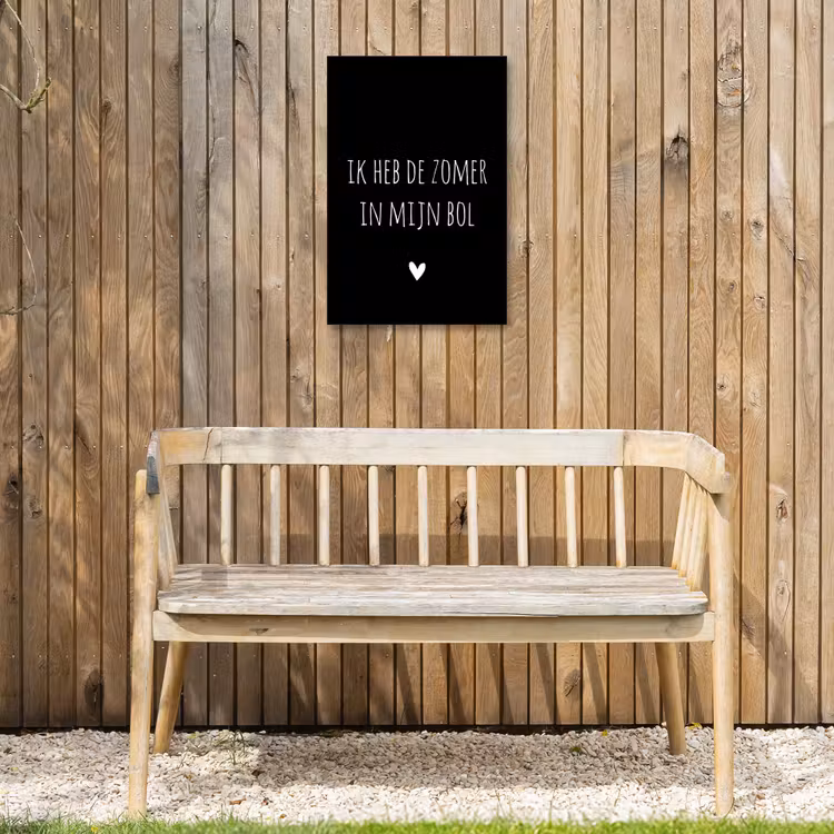 Ik heb de zomer in mijn bol - Quotes - Spreuken - André Hazes Tuinposter op houten frame 2 cm dik klein -sfeer4