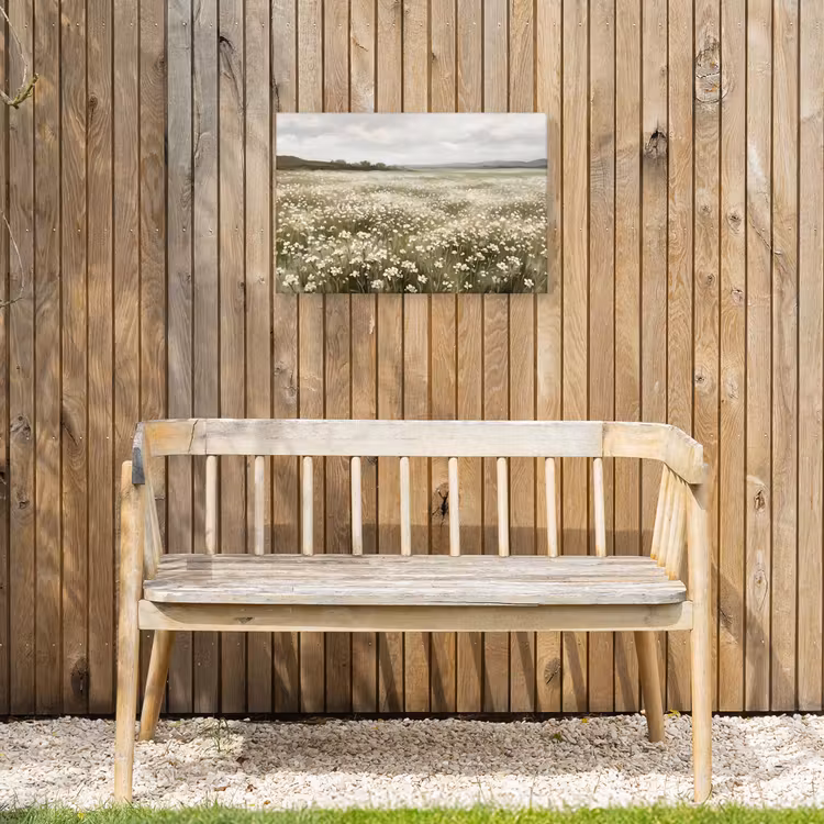 Illustratie - Landschap - Wit Tuinposter op houten frame 2 cm dik klein -sfeer4