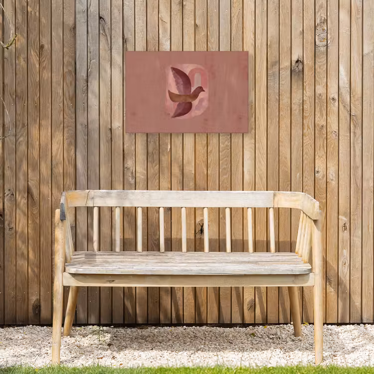 Illustratie - Vogels - Abstract - Roze Tuinposter op houten frame 2 cm dik klein -sfeer4