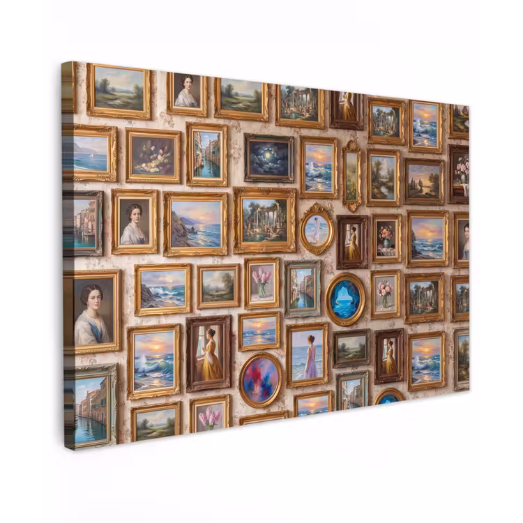 Interieur - Kunst - Collectie - Klassiek - Goud Tuinposter op houten frame 2 cm dik klein -3d