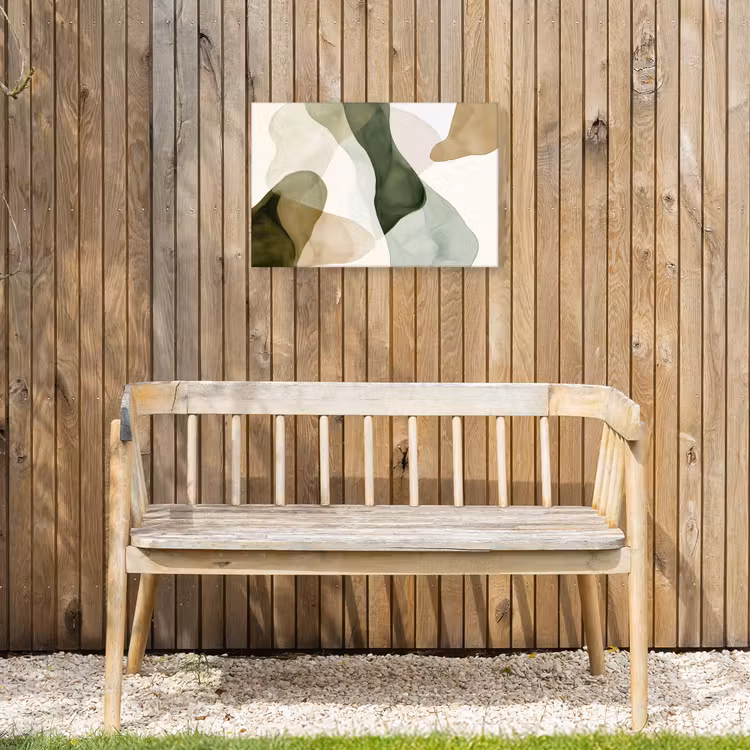 Japandi - Abstract - Groen Tuinposter op houten frame 2 cm dik klein -sfeer4