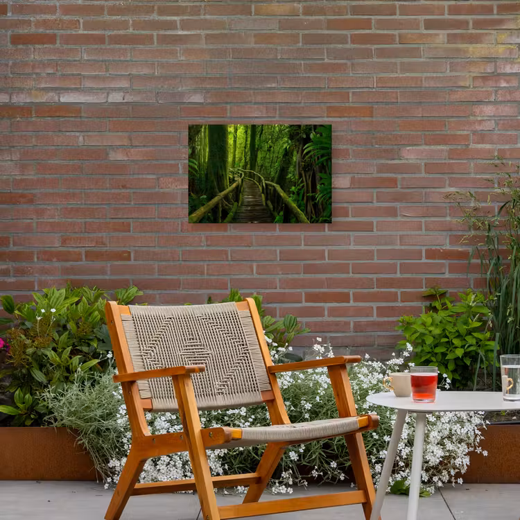 Jungle - Brug - Mos - Natuur - Tropisch Tuinposter op houten frame 2 cm dik klein -sfeer3