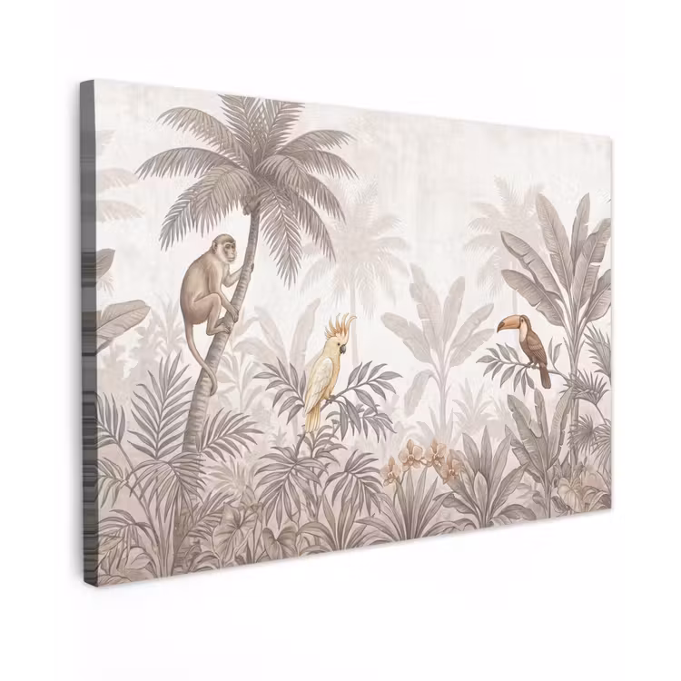 Jungle - Dieren - Palmbomen Tuinposter op houten frame 2 cm dik klein -3d