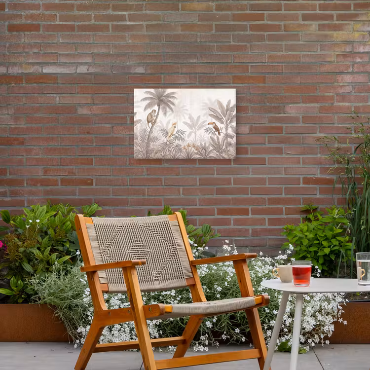 Jungle - Dieren - Palmbomen Tuinposter op houten frame 2 cm dik klein -sfeer3