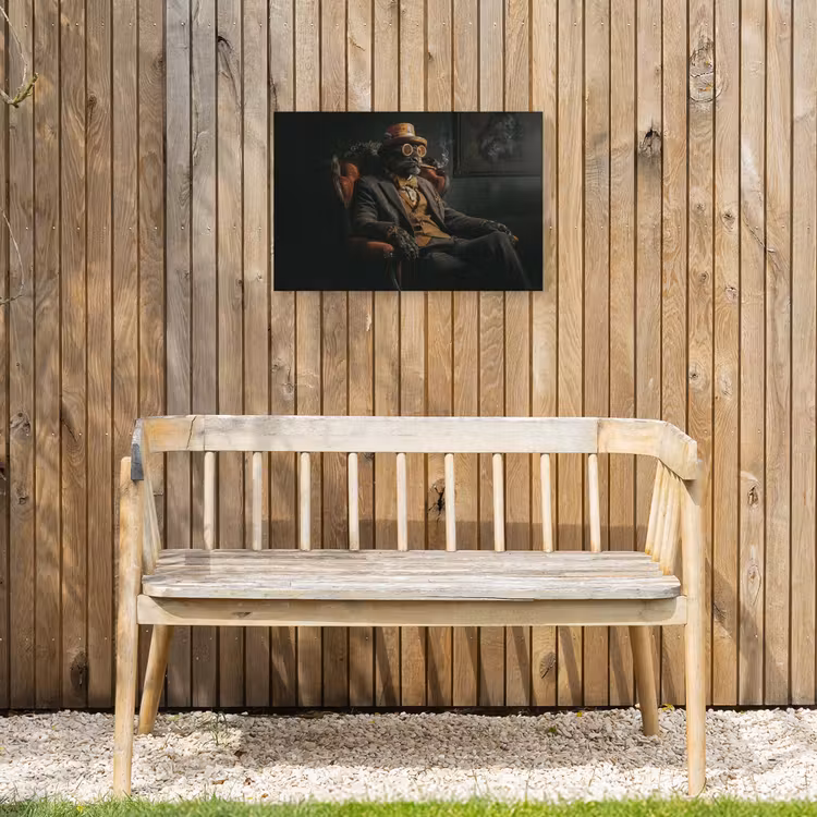 Kat - Pak - Oranje - Sigaar Tuinposter op houten frame 2 cm dik klein -sfeer4