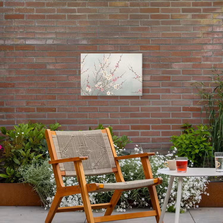Kersen - Bloesem - Groen Tuinposter op houten frame 2 cm dik klein -sfeer3