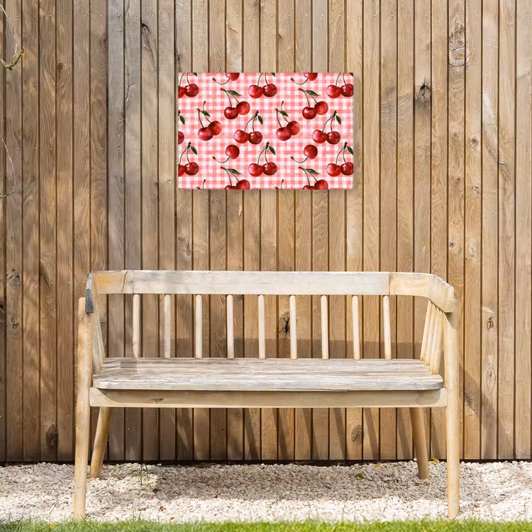 Kersen - Blokken - Rood Tuinposter op houten frame 2 cm dik klein 845 -sfeer4