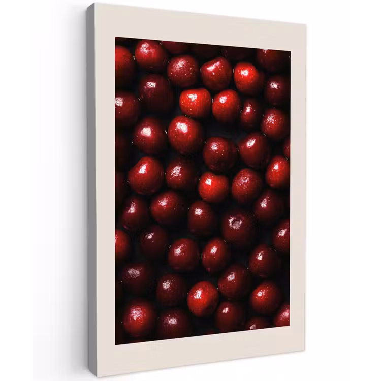 Kersen - Rood Tuinposter op houten frame 2 cm dik klein -3d