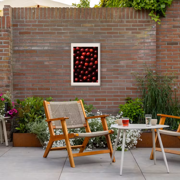 Kersen - Rood Tuinposter op houten frame 2 cm dik klein -sfeer3