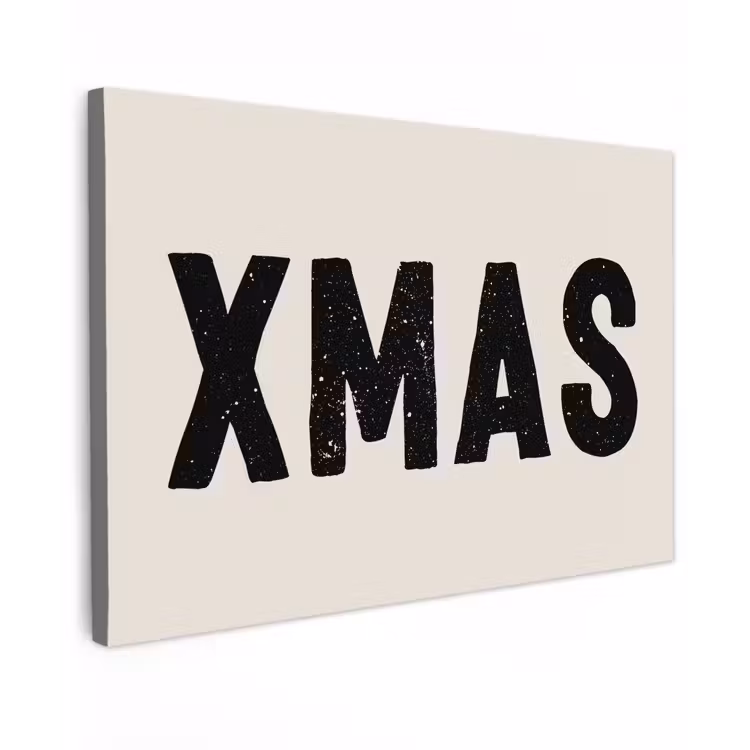 Kerst - Beige - Quotes - Xmas - Feestdagen Tuinposter op houten frame 2 cm dik klein -3d