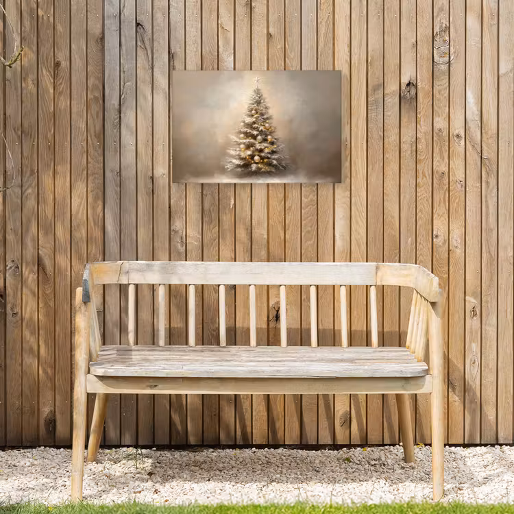 Kerst - kerstboom - Sneeuw - Art Tuinposter op houten frame 2 cm dik klein -sfeer4