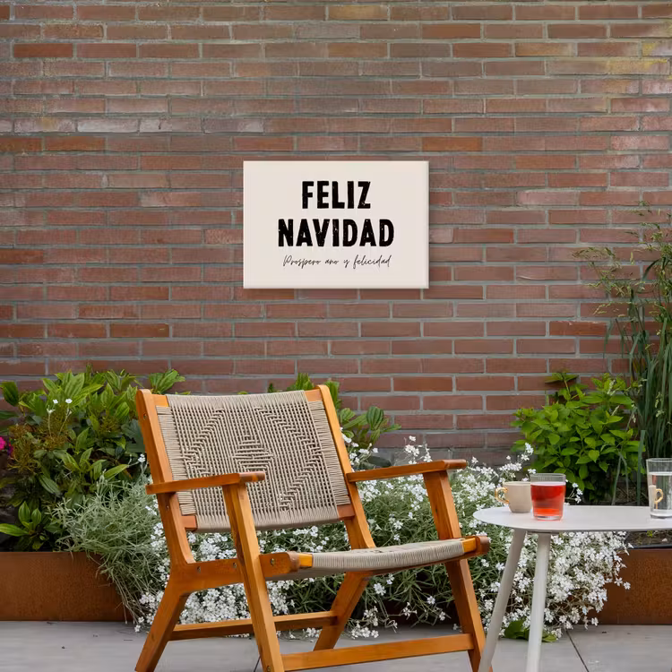 Kerst - Quotes - Feliz navidad - Kerstmis - Feestdagen Tuinposter op houten frame 2 cm dik klein -sfeer3