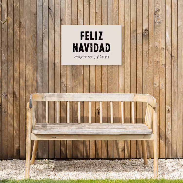 Kerst - Quotes - Feliz navidad - Kerstmis - Feestdagen Tuinposter op houten frame 2 cm dik klein -sfeer4