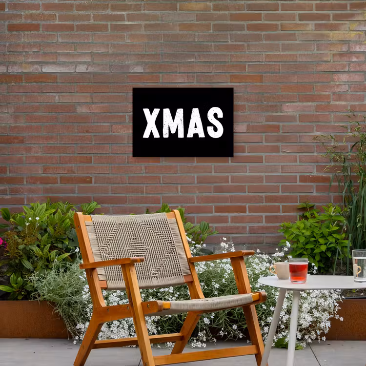Kerst - Quotes - Xmas - Zwart - Feestdagen Tuinposter op houten frame 2 cm dik klein -sfeer3