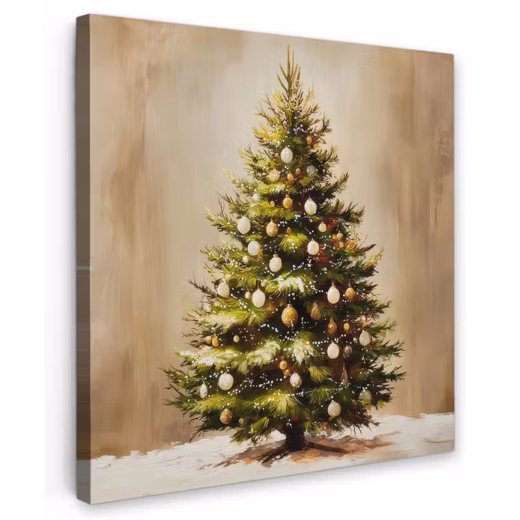 Kerst - Sfeer - Groen Tuinposter op houten frame 2 cm dik middel -3d