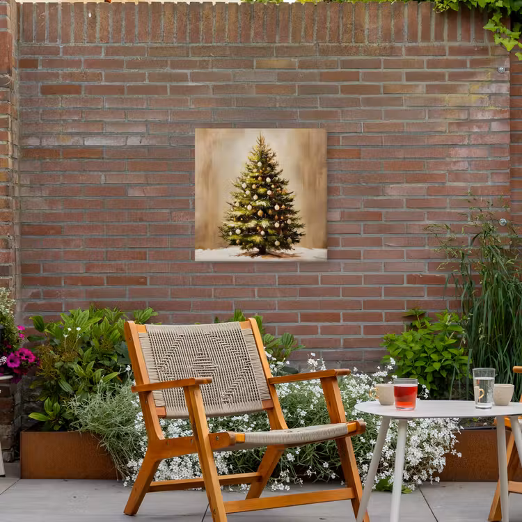 Kerst - Sfeer - Groen Tuinposter op houten frame 2 cm dik middel -sfeer3