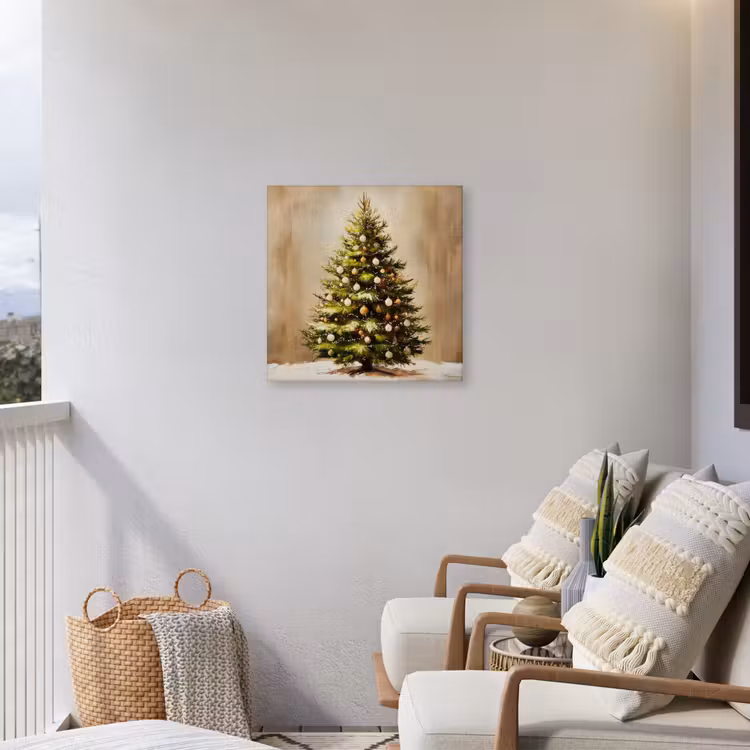 Kerst - Sfeer - Groen Tuinposter op houten frame 2 cm dik middel -sfeer1