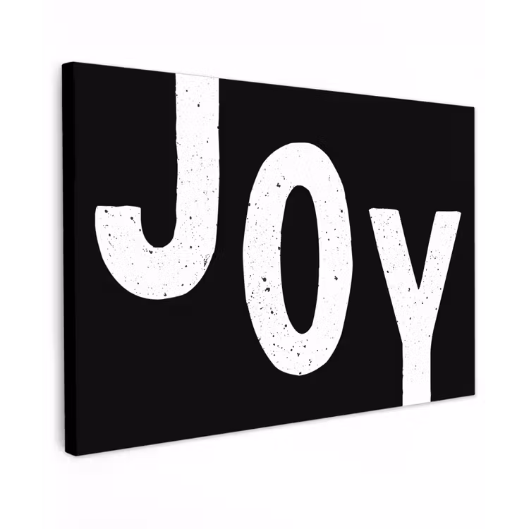Kerstmis - Quotes - Joy - Zwart - Feest Tuinposter op houten frame 2 cm dik klein -3d