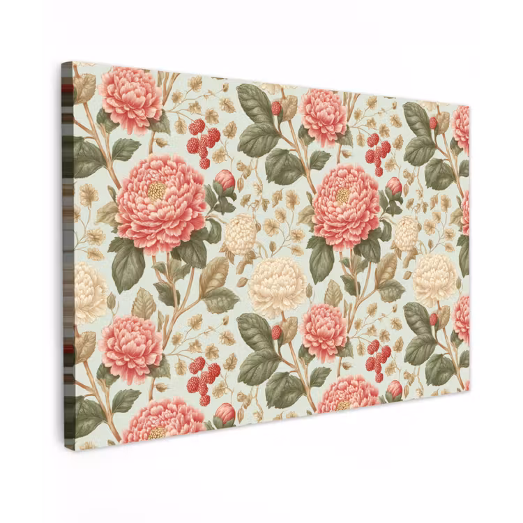 Klassiek - Botanisch - Veelkleurig Tuinposter op houten frame 2 cm dik klein 845 -3d