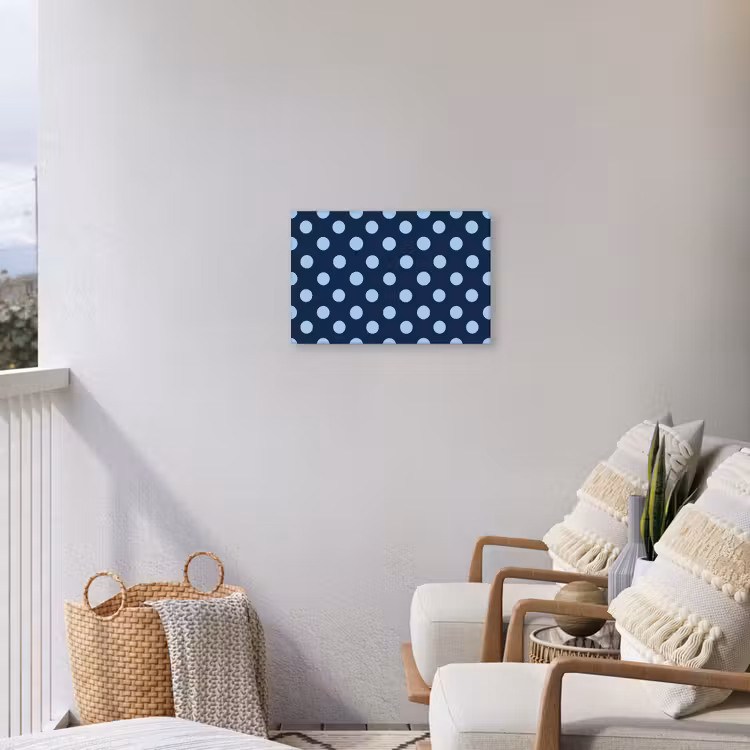 Klassiek - Dots - Blauw Tuinposter op houten frame 2 cm dik klein 845 -sfeer1