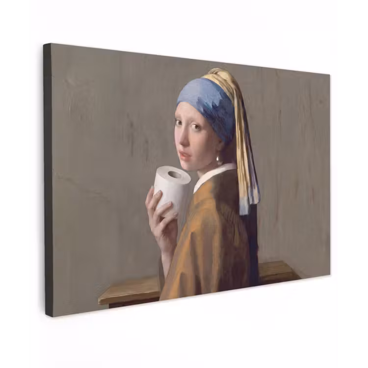 Klassiek - Humor - Kleurrijk Tuinposter op houten frame 2 cm dik klein -3d