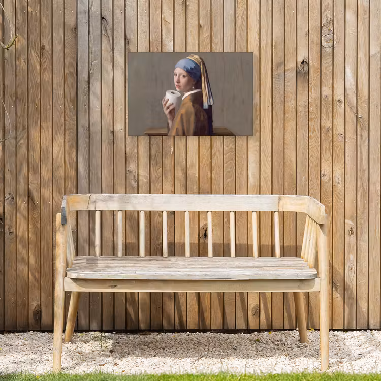 Klassiek - Humor - Kleurrijk Tuinposter op houten frame 2 cm dik klein -sfeer4