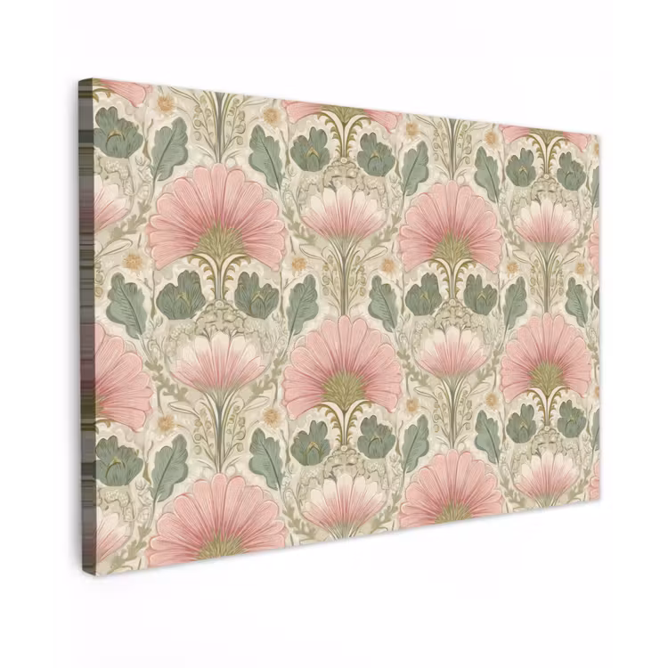 Klassiek - Patroon - Roze Tuinposter op houten frame 2 cm dik klein 845 -3d