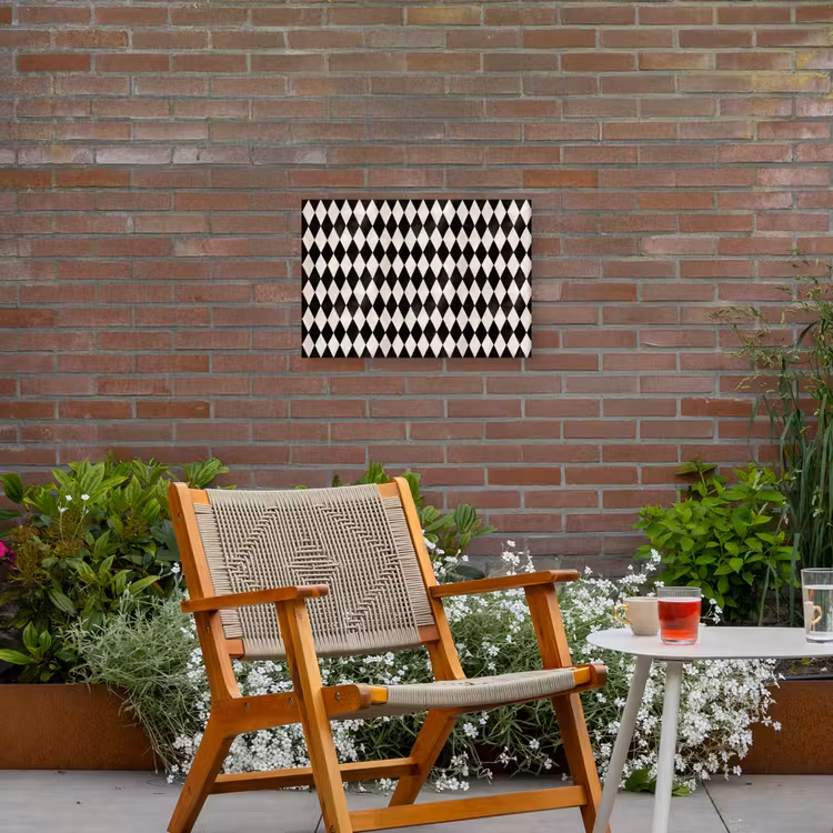 Klassiek - Patroon - Zwart Tuinposter op houten frame 2 cm dik klein 845 -sfeer3