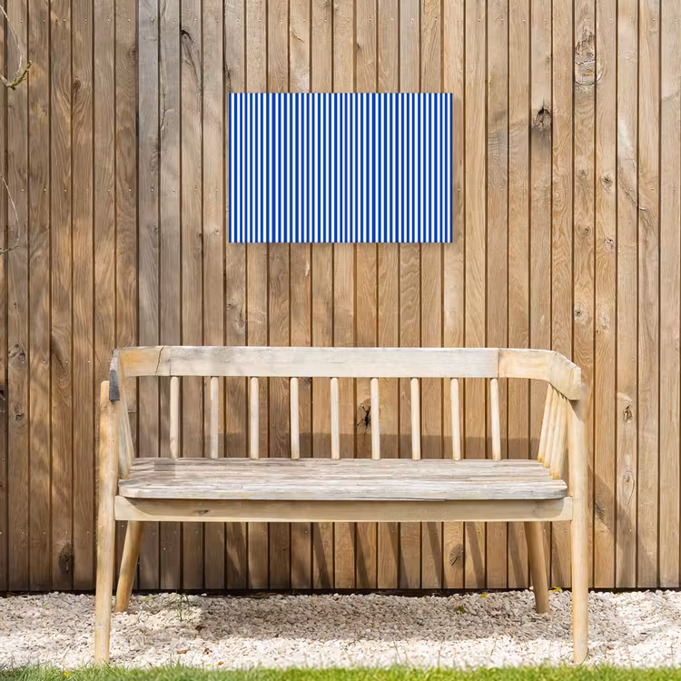 Klassiek - Strepen - Blauw Tuinposter op houten frame 2 cm dik klein 845 -sfeer4
