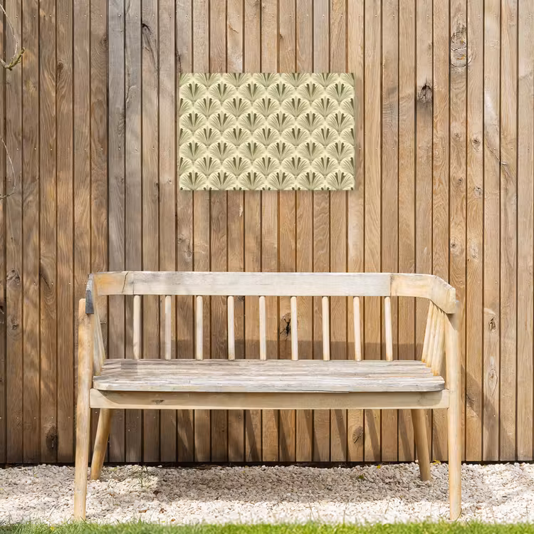 Klassiek - Waaier - Groen Tuinposter op houten frame 2 cm dik klein 845 -sfeer4