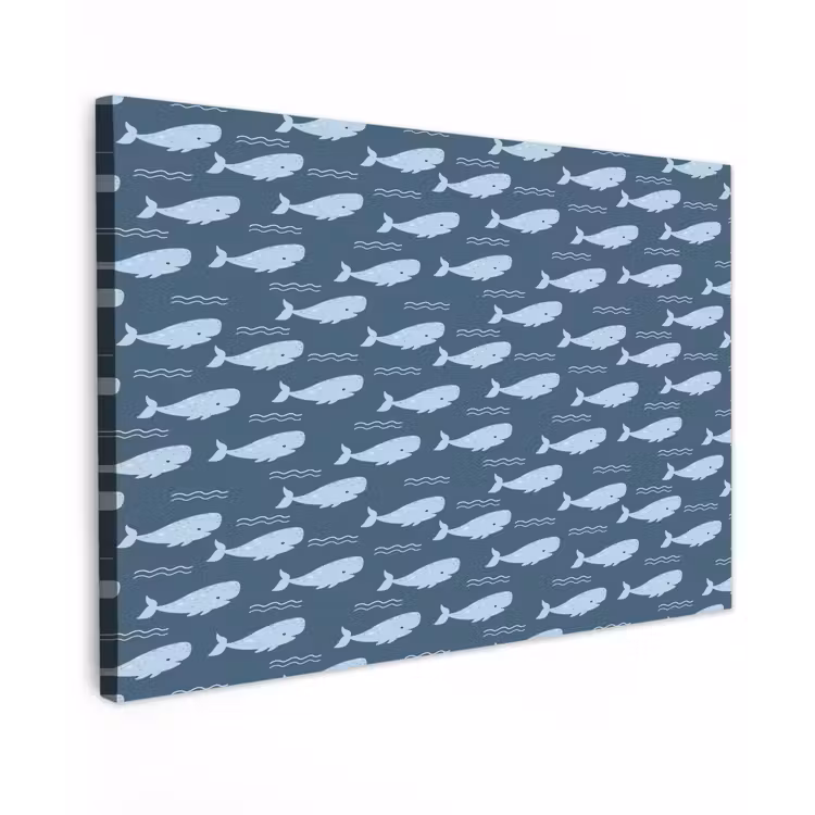 Klein - Oceaan - Golven - Blauw Tuinposter op houten frame 2 cm dik klein 845 -3d